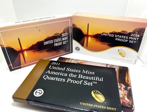 Lot of Four (4) Assorted US Mint Proof Sets 2007, 2011, 2014 & 2021 w/ COA OGP - Picture 1 of 4
