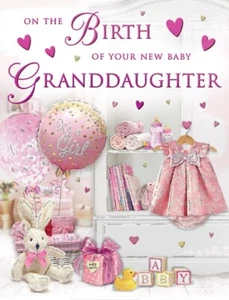 Regal - on the birth of your new baby granddaughter card - Picture 1 of 5