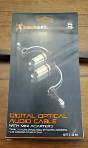 Digital Optical Audio Cable w/Mini Adapters by blackweb - Picture 1 of 4