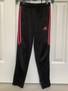 Adidas Soccer Pants Leggings Black And Pink Girls Youth Size Small 9-10 Yr - Picture 1 of 5