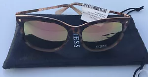 New GUESS GF0302 Leopard/Pink mirrored lens Womens Sunglasses (minimal scratch) - Picture 1 of 5