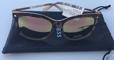 New GUESS GF0302 Leopard/Pink mirrored lens Womens Sunglasses (minimal scratch) - Image 1 of 4