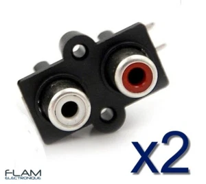 2x Bloc de 2 connecteurs RCA femelle audio / video RCA female connector solder - Imagen 1 de 5