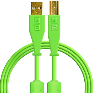 DJ Techtools Chroma Cables: Audio Optimized 1.5M USB-A to USB-B Cable (Green)