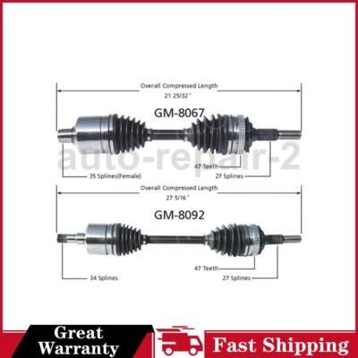 Eje CV delantero izquierdo delantero derecho para Buick Electra TrakMotive 1985~1990 Foto 1 de 3