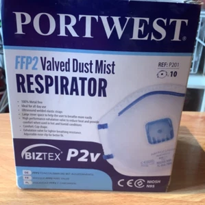 Portwest FFP2 Valved Dust Mist Respirator 10pk - Picture 1 of 10