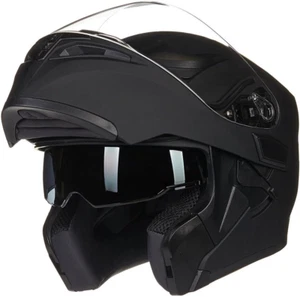 Motorcycle Dual Visor Flip up Modular Full Face Helmet DOT 6 Colors Model 902 - Picture 1 of 9