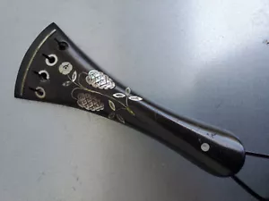 Beautiful, very old Antique Violin-Tailpiece (4/4 ) with floral inlays of MoP - Picture 1 of 4
