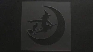 Schablone Hexe Besen Katze Mond Kunst Farbe Quilt #L460B - Bild 1 von 1