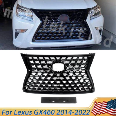 For 2014 2015 2016 2017-2022 LEXUS GX460 Front Gloss Black Grille Luxury Grill - Image 1 of 4