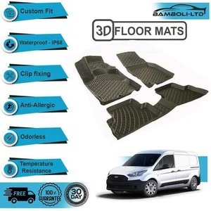 3D Floor Mats Liner Interior Protector Fit For Ford Connect 2014-2019 (Black) - Picture 1 of 7