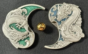 2024 2 OZ Plata .999 China Año Lunar del Dragón ¡Rondas Conmemorativas Divididas! - Imagen 1 de 8