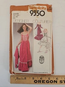 1970s Simplicity 9350 Miss Gunne Sax Sundress & Jacket Sz 6-8 in 2-Lengths UC FF - Picture 1 of 7