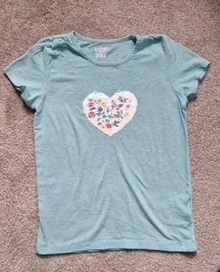 Schönes Mädchen T-Shirt Tchibo Wendepailetten HERZ Gr. 134 140 🩷🩵😎 - Bild 1 von 2