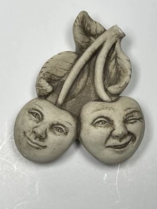 Carruth Studio “Brad & Cherrie Pit” Hand Cast Stone Anthropomorphic Cherry - Picture 1 of 10