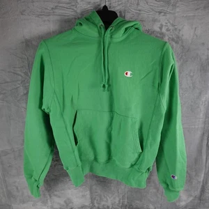 Champion Hoodie Mens Small Green Reverse Weave Pullover Sweatshirt Logo GF68 - Picture 1 of 7