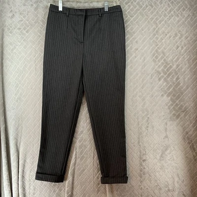 Pantalones de vestir Forever 21 exclusivos para mujer XS grises a rayas pierna cónica relajada Foto 1 de 4