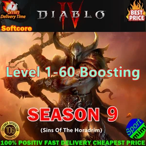 Diablo 4 Season 9 Softcore Power Leveling 1-60+T3/T4 - D4 Level Boost Service - Bild 1 von 1