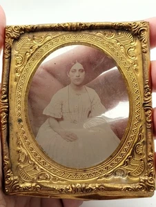 Ambrotype Tintype Daguerreotypie Frau viktorianisches Zeitalter Glas 1800er - Bild 1 von 19