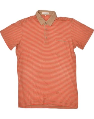 VINTAGE Womens Polo Shirt IT 48 Medium Orange Striped AF15 - Image 1 of 3