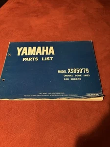 YAMAHA XS650 Parts List 1979 Ersatzteil Liste Katalog Heft Brochure - Bild 1 von 5