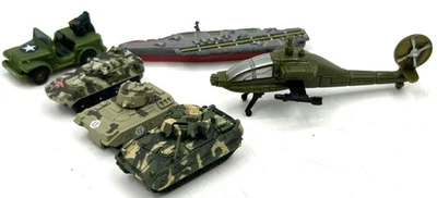Vintage Lot of 6 MICRO MACHINES Military Tanks, Ship and Helicopter - Image 1 of 4
