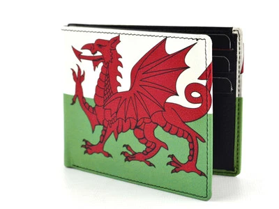 Golunski Mens Quality Leather Wallet Wales Welsh Flag Retro Range Gift Boxed - Image 1 of 4