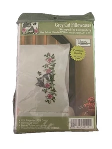 Design Works Premium Kissenbezüge 2 Stück gestempelt Stickerei FRÜHLING BLUMEN Blumen - Bild 1 von 2
