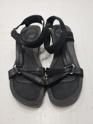 Teva Ysidro Universal Women’s Black Leather Strappy Wedge Heel Sandal Size 10 - Image 1 of 4