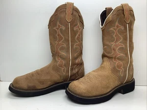 BOTAS MUJER JUSTIN GYSPSY COBWOY GAMUZA MARRÓN TALLA 9.5 B - Imagen 1 de 10