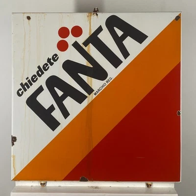 Fanta Enamel Sign - 60x55x2cm (23.6x21.7x0.8") - Big Old-Looking Restaurant Sign - Image 1 of 4