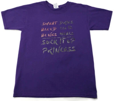 Sweat Blood Bones Suck It Up Princess Logo Purple Short Sleeve T Shirt Youth L - Image 1 of 4