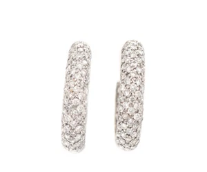 2.00ctw Pave Diamond Inside Out Hoop Earrings in 18K - Picture 1 of 5
