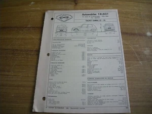 TECHNISCHES DATENBLATT TRIPLE TALBOT SAMBA LS / GL - Bild 1 von 2