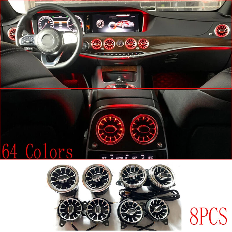 Salida de luz ambiental interior 64 colores ventilación aire para Mercedes-Benz Clase S W222 Foto 1 de 4