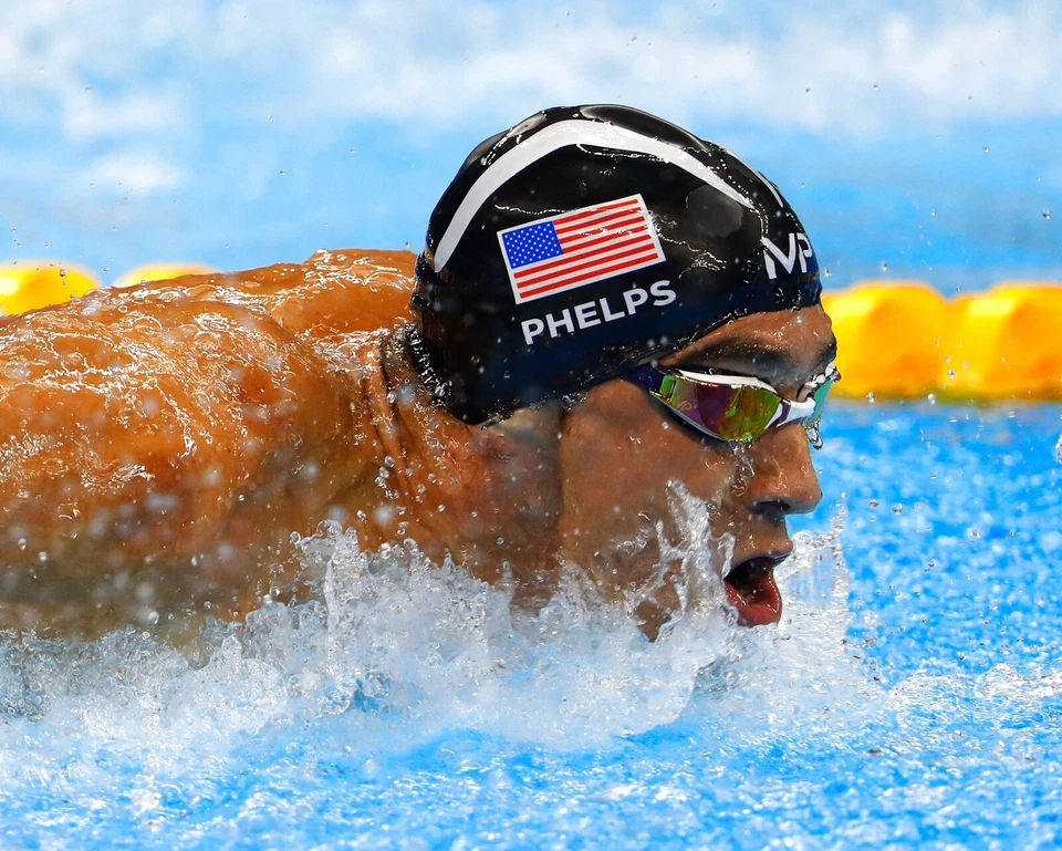 Foto 8x10 MICHAEL PHELPS Natación Campeón Mundial Medalla de Oro Río Foto 1 de 1