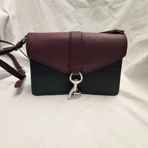 Rebecca Minkoff Color Block Hudson Moto Mini Umhängetasche grün/burgu - Bild 1 von 8