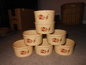 7 GEORGES BRIARD AMERICAN FOLK ART ''BUCKS COUNTY SOLDIER'' RAMEKINS / SOUFFLES - Picture 1 of 9