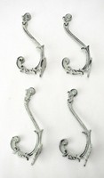 4 Pcs Vintage Style Antique Finish Cast Iron Wall Coat Hooks White Home Decor