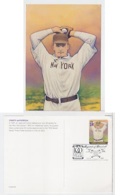 TurtlesTradingPost- Legends of Baseball Christy Mathewson 2000 #UX339 FDC-  Card - Image 1 of 3