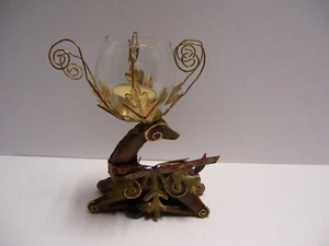 Ganz Brass Reindeer Candle Holder sz. 5"x6" - Picture 1 of 6
