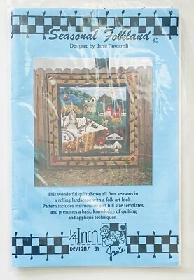 Seasonal Folkland Quilt Pattern 1/4 Inch Design - Janie Landscape - Four Seasons - Image 1 of 3
