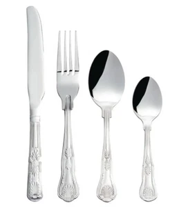 Kings Muster Besteck Edelstahl Restaurant Messer Gabel Löffel - 12er Pack - Bild 1 von 12