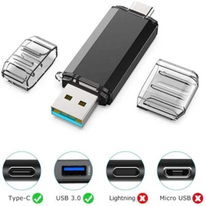 2Stück 64GB USB3.0 Type C OTG Speichermedien Flash-Laufwerk für Andriod Phone PC - Bild 1 von 12