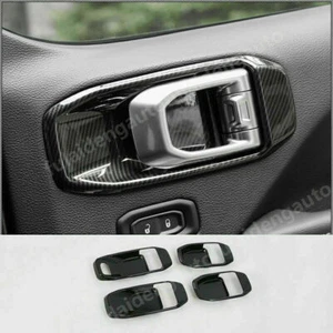 Inner Door Handle Bowl Guard Trims For Jeep Wrangler JL 2018-2022 Carbon Fiber - Picture 1 of 6