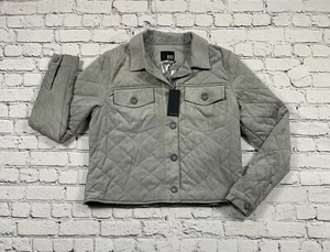 NWT Kut From The Kloth Eleanor Gray Faux Suede Quilted Jacket Women’s Large - Picture 1 of 22