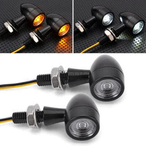 Motorcycle LED Bullet Turn Signal Light DRL Indicator Lamp Amber White Universal - Imagen 1 de 18