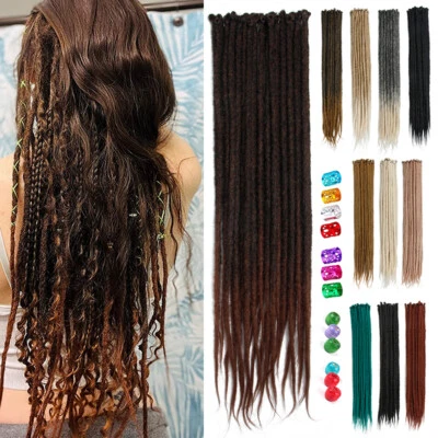 Rastas suaves delgadas de 20" rastas de un solo extremo trenzas de ganchillo extensiones SE rastas Foto 1 de 4