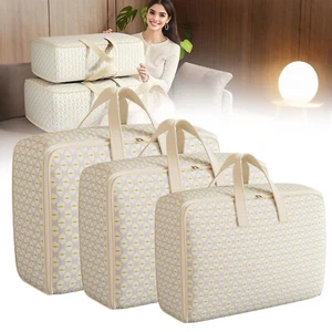 Heavy Duty Moving Bags With Handles Extra Large Storage Bags Double Zipper Tote - Picture 1 of 21