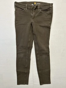 Carhartt Hose Damen Größe 4 HOCH Slim Fit Schwarz Canvas Skinny Fit Stretchbund - Bild 1 von 6